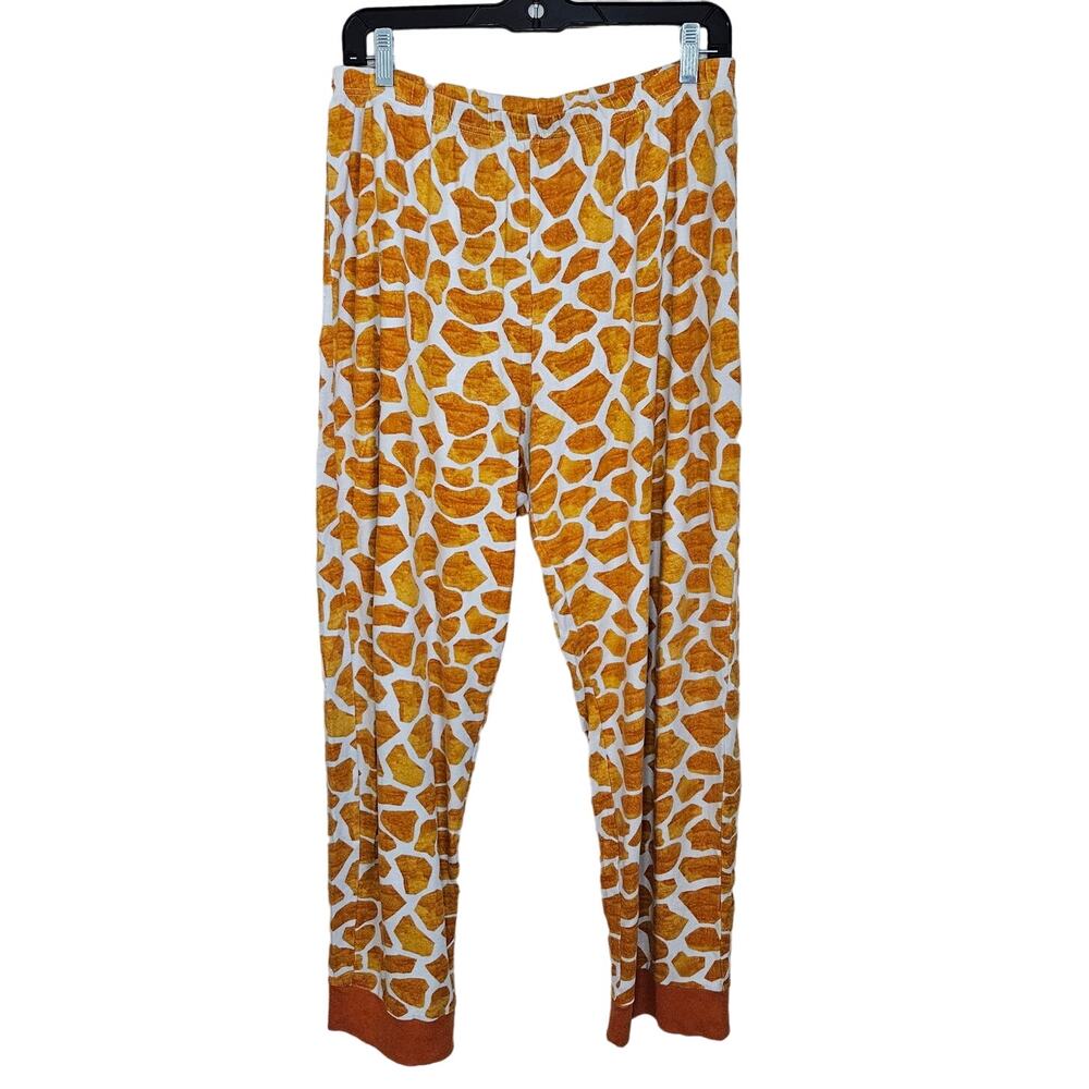 Gymboree Women Lounge Pant L Sleep Pajama Halloween Costume Giraffe Animal Print